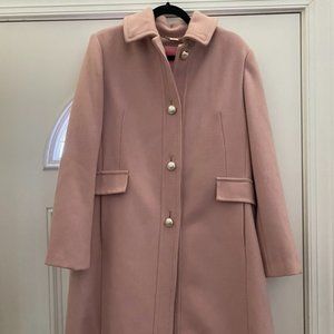 Kate Spade New York Faux Pearl Wool-Blend Peacoat
